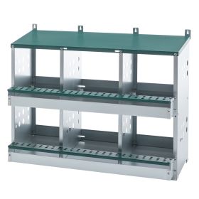 6 Compartments Chicken Nesting Box For Laying Eggs, Roll Away Chicken Laying Boxes, Green