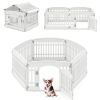 White HDPE Pet Playpen - 6-Panel Design (Hexagonal/Rectangular/House), 18"x18.5" Door, 21.5 lbs Net Weight for Travel/Yard/Living Room