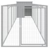 Dog House with Run Light Gray 43.3"x239.8"x43.3" Galvanized Steel