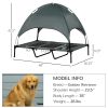 PawHut 48" x 36" Elevated Portable Dog Cot Cooling Pet Bed with UV Protection Canopy Shade