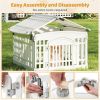 White HDPE Pet Playpen - 6-Panel Design (Hexagonal/Rectangular/House), 18"x18.5" Door, 21.5 lbs Net Weight for Travel/Yard/Living Room