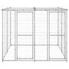 Outdoor Dog Kennel Galvanized Steel with Roof 52.1 ft²